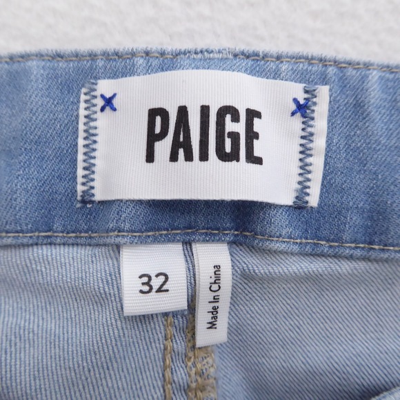PAIGE Mayslie Jogger Women's Light Blue Wash Denim Cargo Jeans Pants Size 32 - Picture 10 of 12